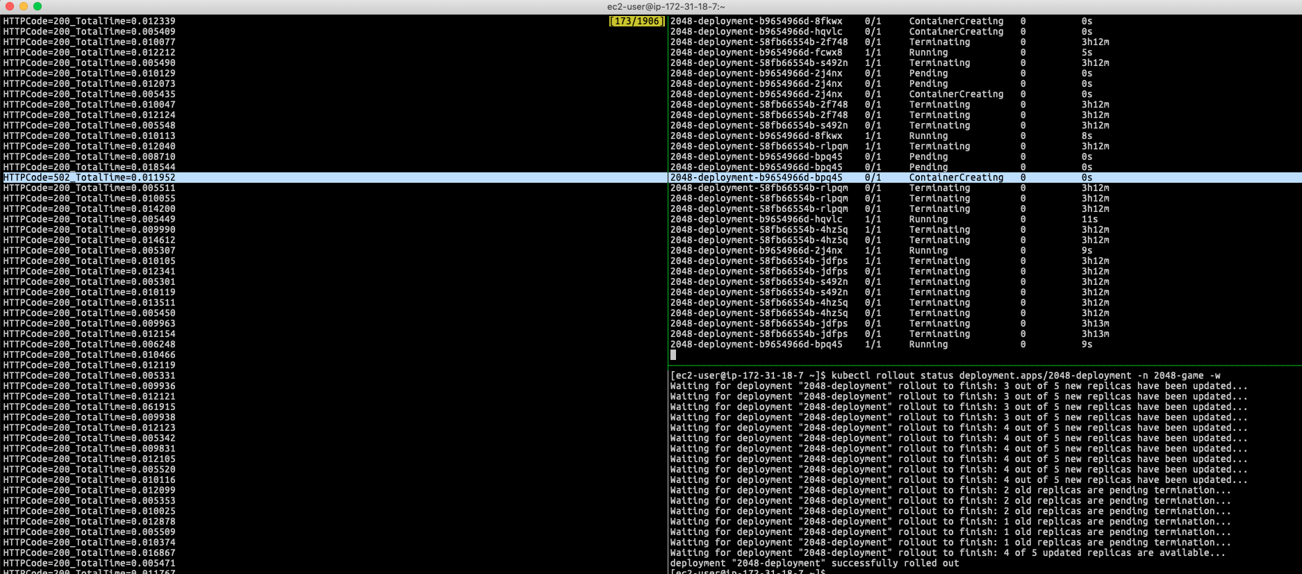 The HTTP 502 Error response from ELB (instance mode)