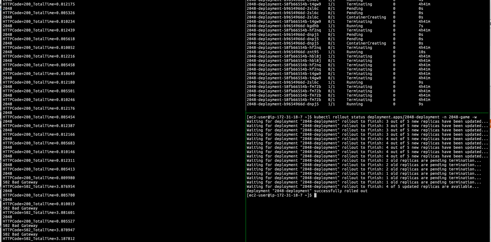The HTTP 502 Error response from ELB (IP mode)