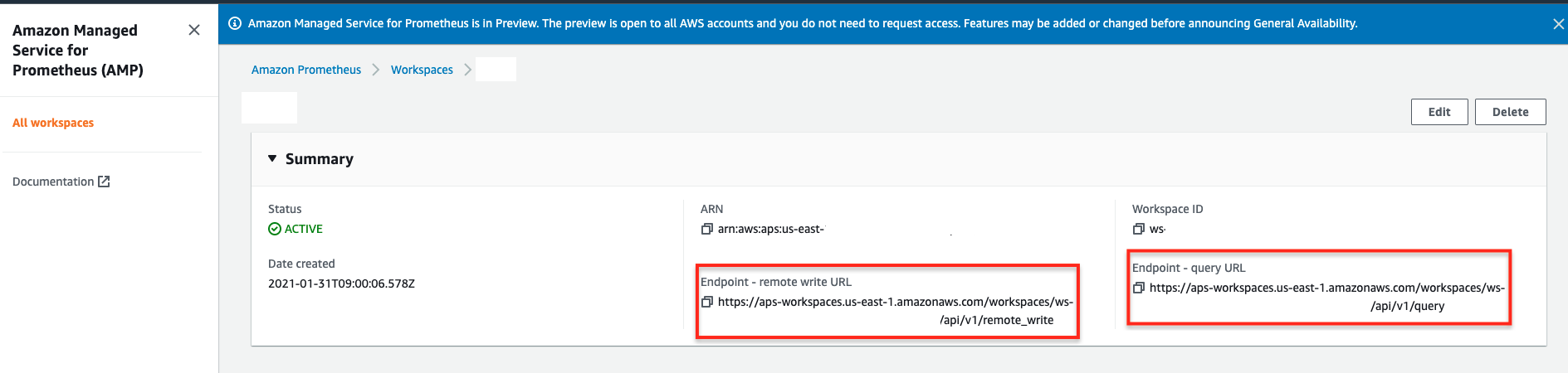 Endpoints in AMP console